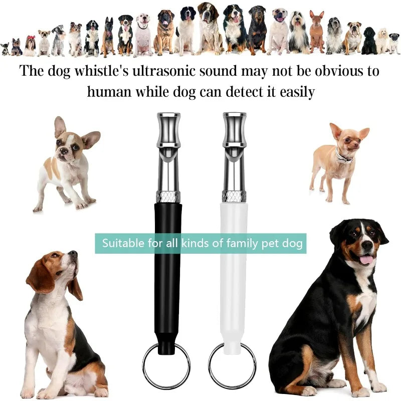 2pc pet exercise clicker, ultrasonic dog whistle (with 1 hanging rope), pet behavior training correction instruction beeper Qme