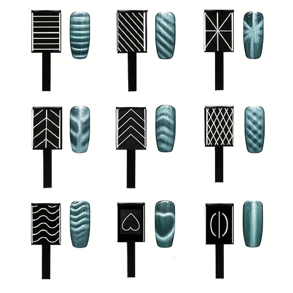 Nail magnet set, cat eye magnet set - highly suitable for nail art and nail art supplies. Qme