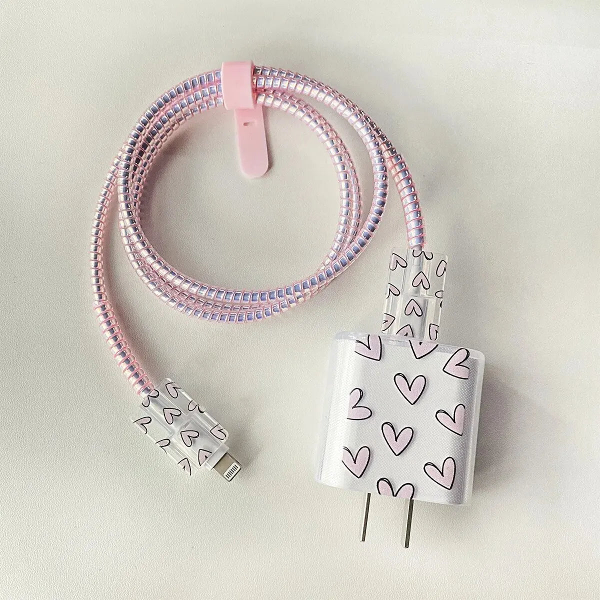 Case For Apple 18/20w Charger Protective Case Is Applicable to iPhone 14/13 Data Cable Head Bite Protector Shell Qme Black Pink Love