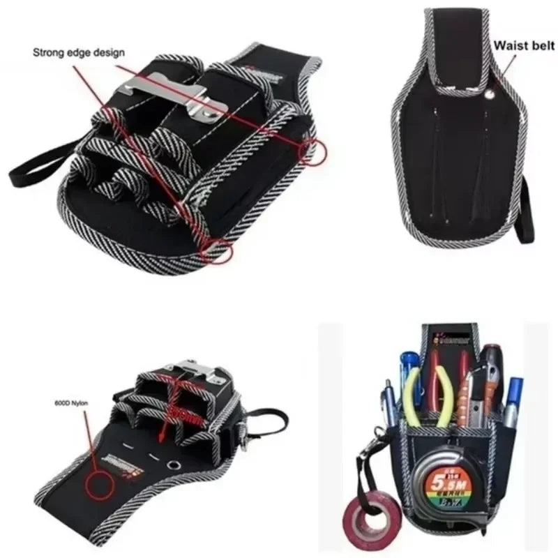 Canvas Tool Woodworking Waist Bag Small Black Oxford Cloth Qme
