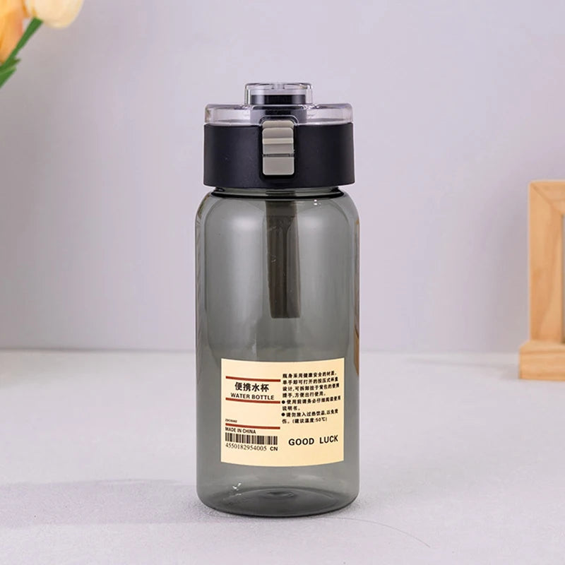 Water Bottle Space Cup Bouncing Cover Handy Sports Plastic Qme 550ML Black