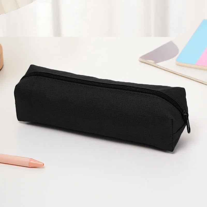 1pc Small Solid Color Simple Zipper Pencil Case Mini Pen Bags Stationery for School Office Suppliers Qme