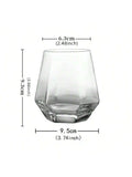 Diamond Shaped Creative Glass Water Cup Transparent Juice Breakfast Qme white 401-500ml