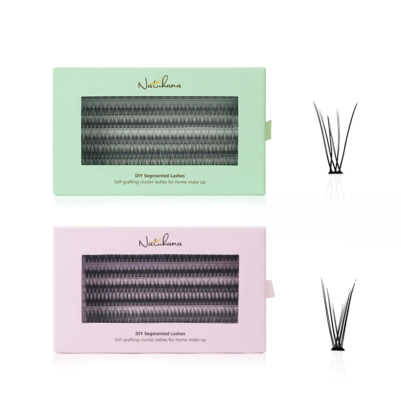 NATUHANA M Curl Premade Clusters Wispy Spiky DIY Lash Extensions Easy Qme
