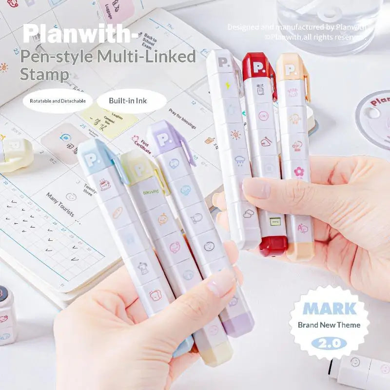 Cute Kawaii Multilink Mood Stamp Lightweight INS Decor Journal Qme