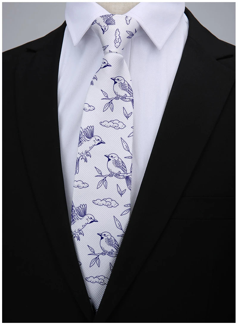 Funny Sparrow Print Tie Men Women Wide Casual Daily Business Shirt Qme