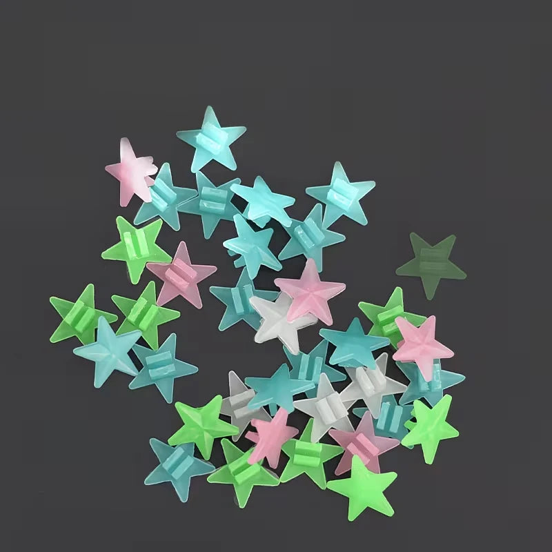 38Pcs Glow-in-the-Dark Spoke Beads & Valve Caps Set, Luminous Star Wheel Decorations for Night Riding Qme