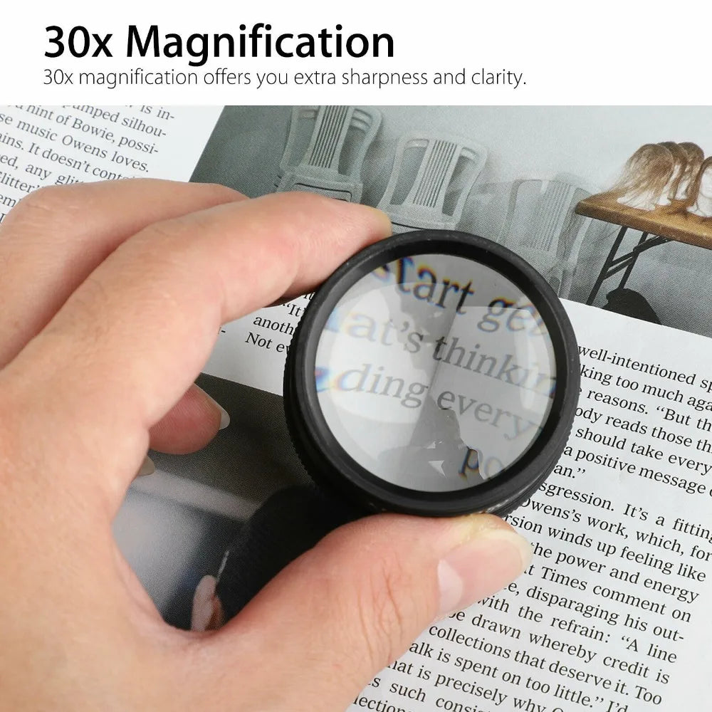 30X36mm Cylindrical Magnifying Glass, Portable Handheld Optical Glass Loupe for Jewelry, Coins, Watch Repair, Reading Qme