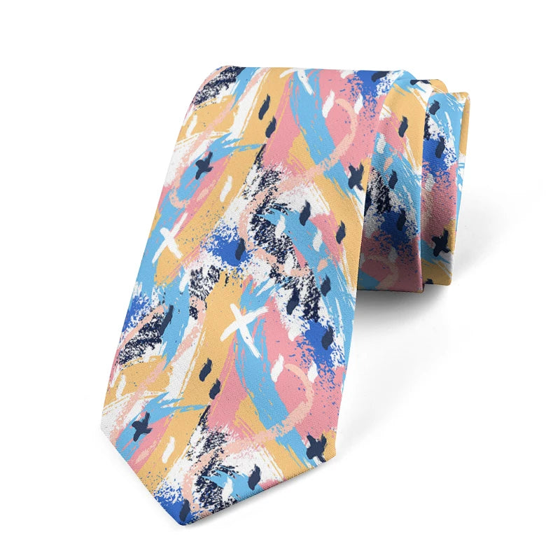 Funny Graffiti Printing Men's Tie Fashion Casual Street Novelty Qme style6