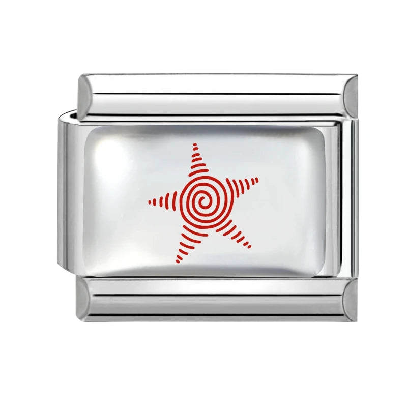 Y2K Red Series Colorful Love Heart Sun Star Italian Charm Link Fit