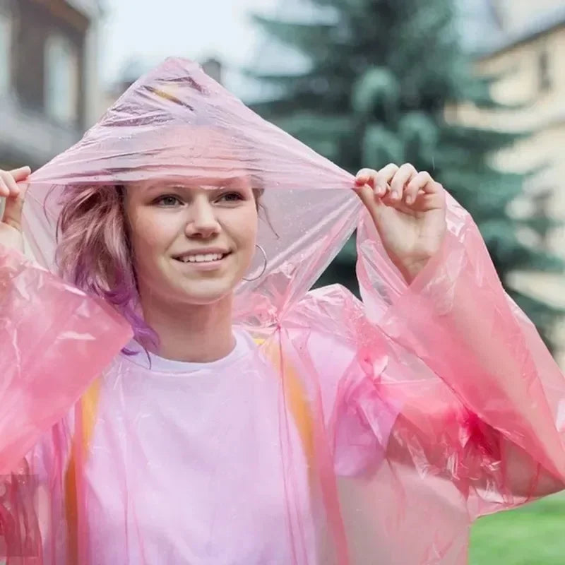 Portable Mini Raincoat Disposable Rain Coat Thicken Rain Ponchos Emergency Waterproof Rainwear Cape Keyring Ball Qme