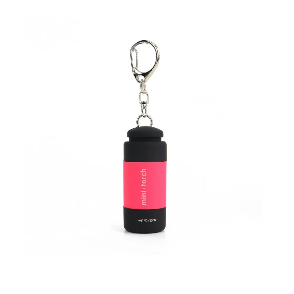 1Pc Led Micro Pocket Flashlight Portable USB Rechargeable Keychain Flashlight Waterproof Home Outdoor Hiking Camping Flashlight Qme pink