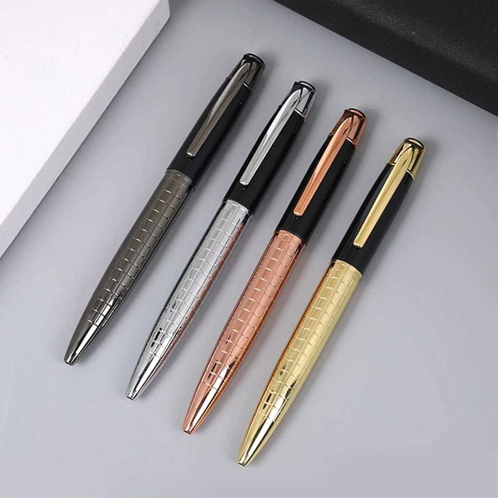 1 Pc Business High-end Metal Rotating Ballpoint Pen, 1.0mm Medium Ball Point Black Ink,Durable,Smooth Writing Office Supplies Qme