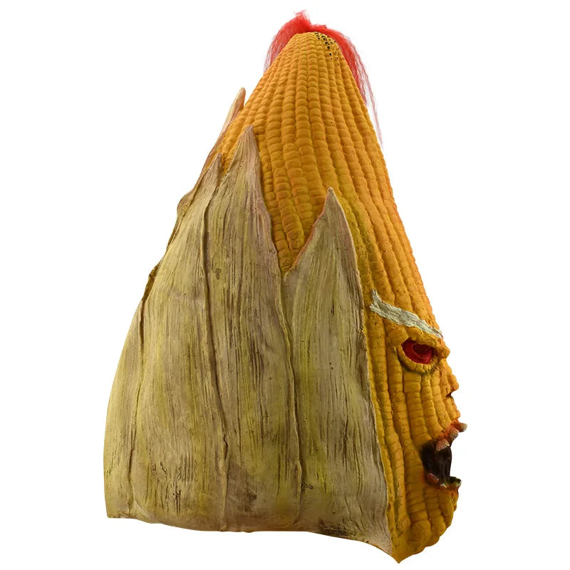Evil Corn Mask Cosplay Horror Maize Latex Helmet Full Face Novely Headwear Halloween Masquerade Party Costume Prop Qme