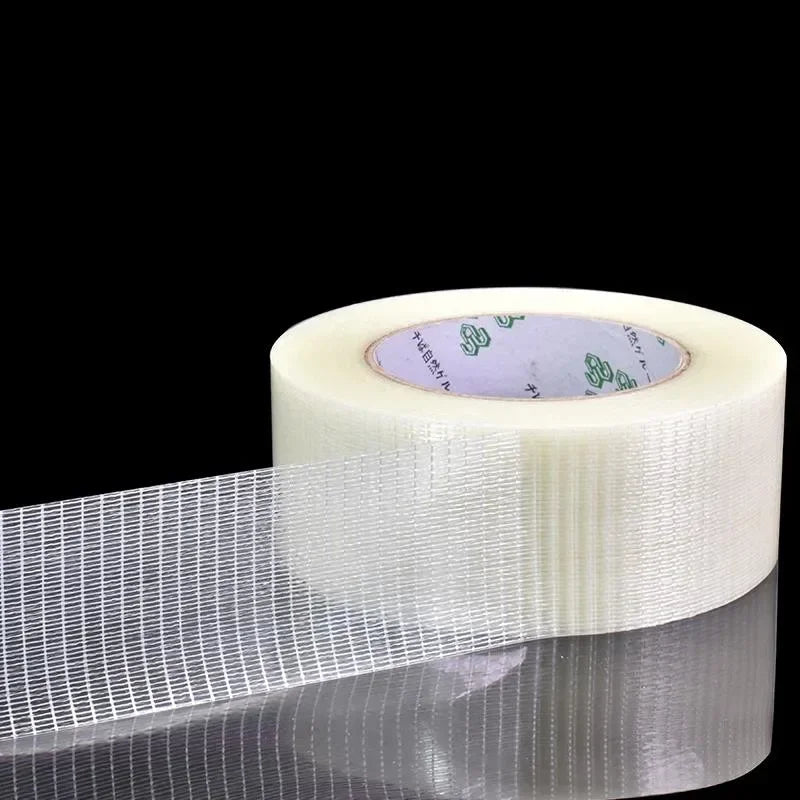 25M Grid Fiber Tape Toy Airplane Model Super Strong Mesh Single-Sided Tape Wear-Resistant Glass Fiber Strong Reinforced tape Qme