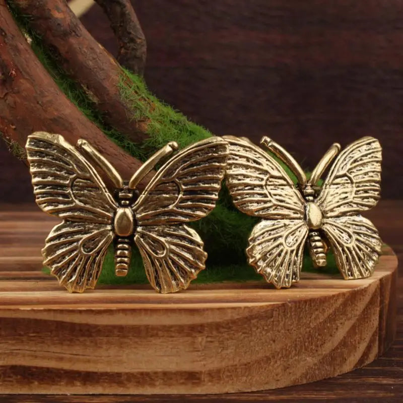 1/3/5Pcs Insect Animal Model Desk Decor Brass Butterfly Statue Office Ornament Vintage Tea Table Decoration For Living Room Qme
