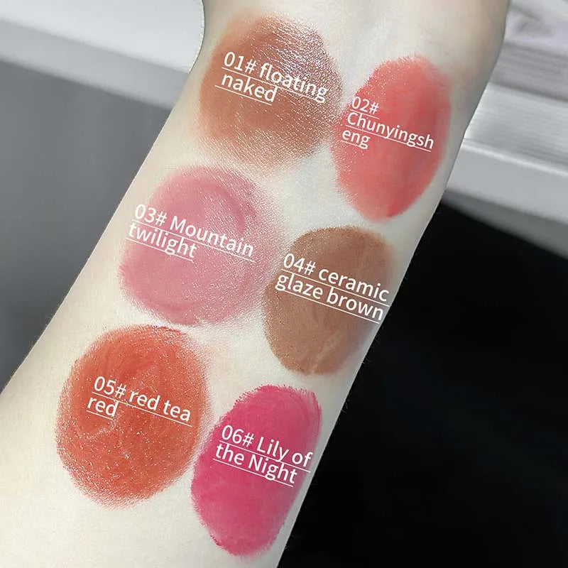 Hydrating Rose Brown Lipstick Waterproof Mirror Gloss Color Lip Balm Long-Lasting Wear Natural Shiny Finish Non-Drying Lip Care Qme