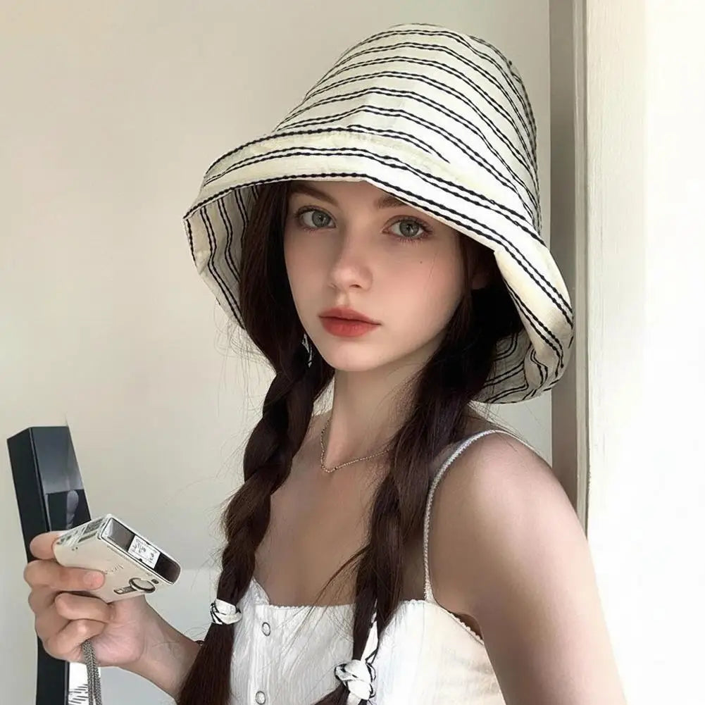 Fisherman Hat Bucket Hats Ponytail Sun Outdoor Panama Beach Cap Qme