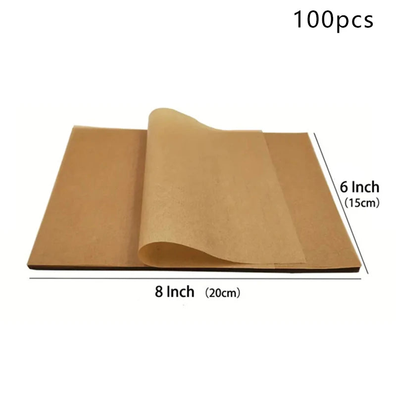 50/100Pcs Parchment Paper Baking Sheets Non-Stick Precut Baking Parchment Baking Paper Will Not Curl Burn Wax Paper. Qme A2
