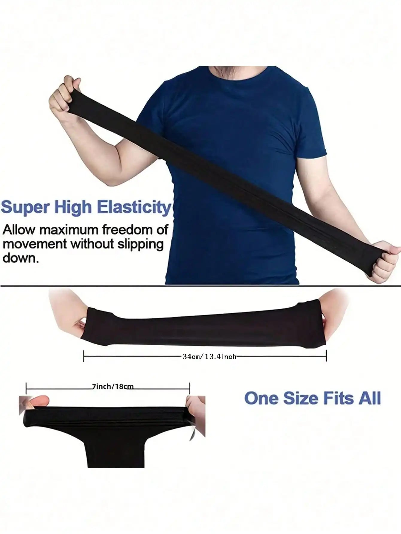 2 Sun Protection Breathable Sleeves Exposed Fingers Anti Shedding Qme