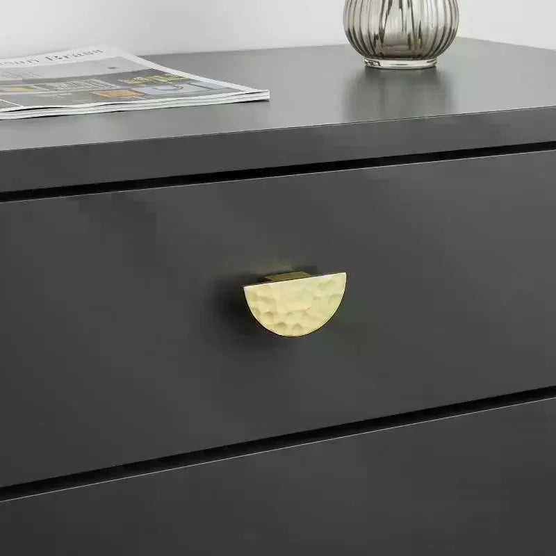 Drawer Hammer Pattern Pull Handle For Cabinet Single-hole Pull Handles For Wardrobe Handle Brass Copper Pulls Qme
