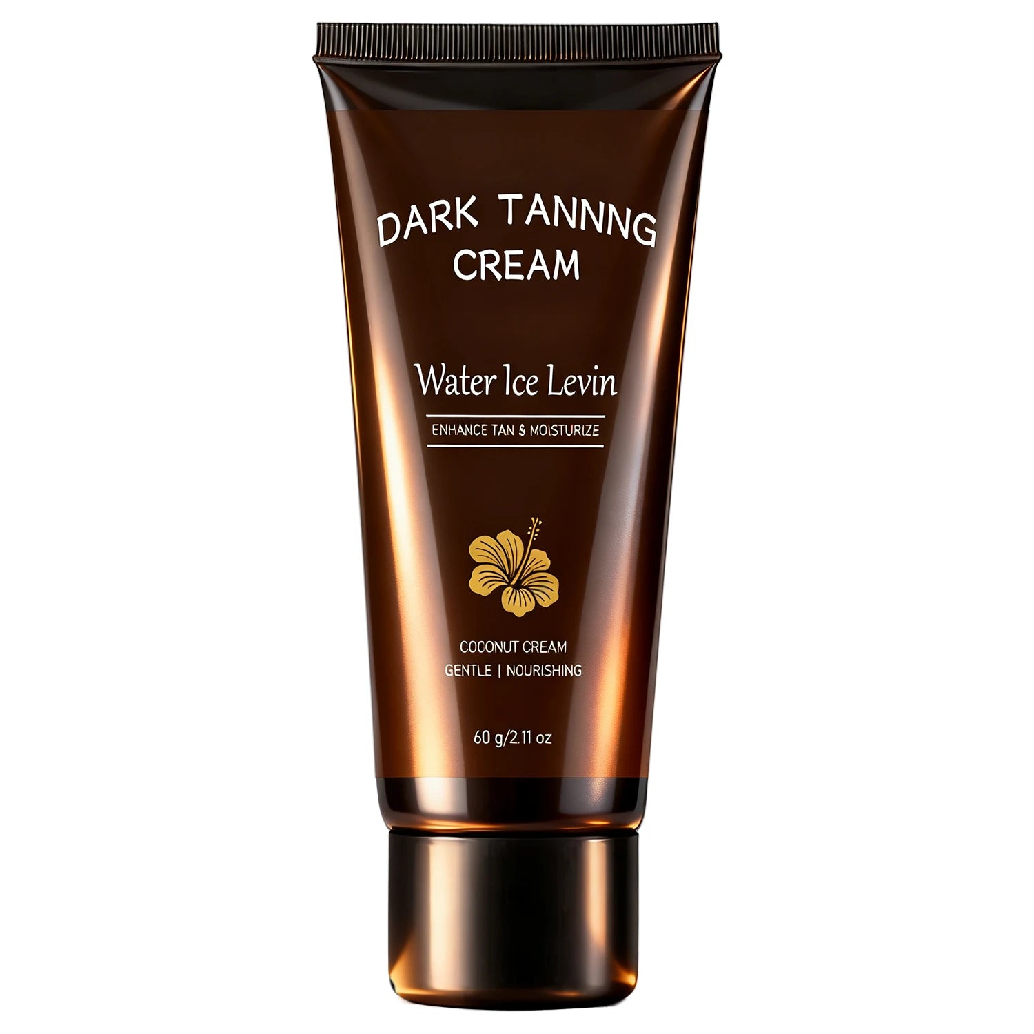 Collagen Infused Coconut Self Tanning Cream, Moisturizing Dark Sun Tanner for Smooth Skin Qme Brown 60g