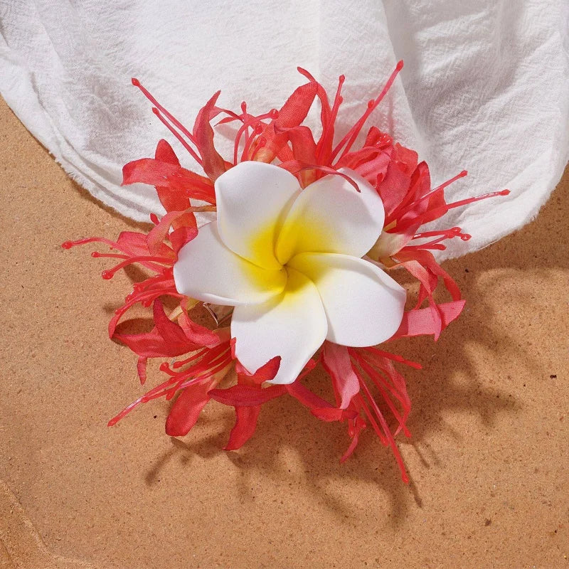 Fashion Flower Hairpin Beach Vacation Florals Headpiece Decor Hawaiian Flower Hair Clip Travel Hair Decor Bohemian Decoration Qme Style 4