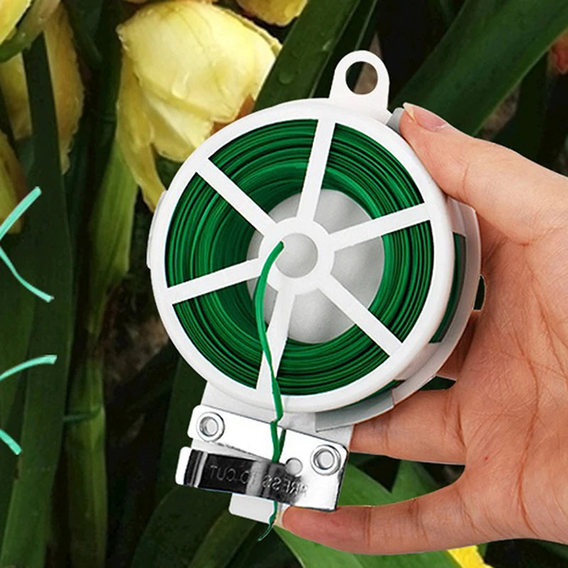 ^100M Garden Flexible Binding Wire Plant Ties Iron Wires Support Fixed Climbing Plants Line Creeper Vegetable Stabilization Tie Qme