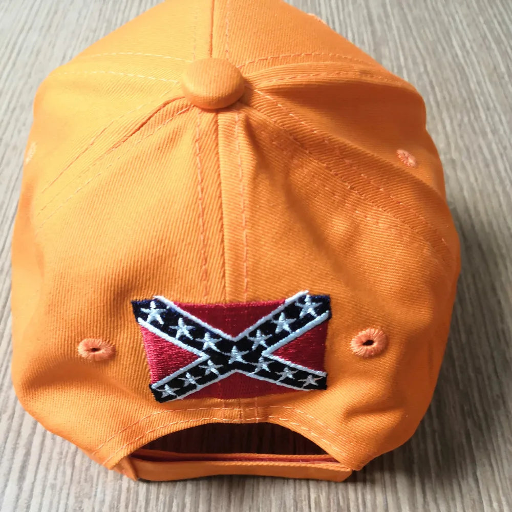 General Lee Orange Headwear Cosplay Movie Dukes of Hazzard Hat Fashion Baseball Cap Halloween Masquerade Adjustable Headwear Qme