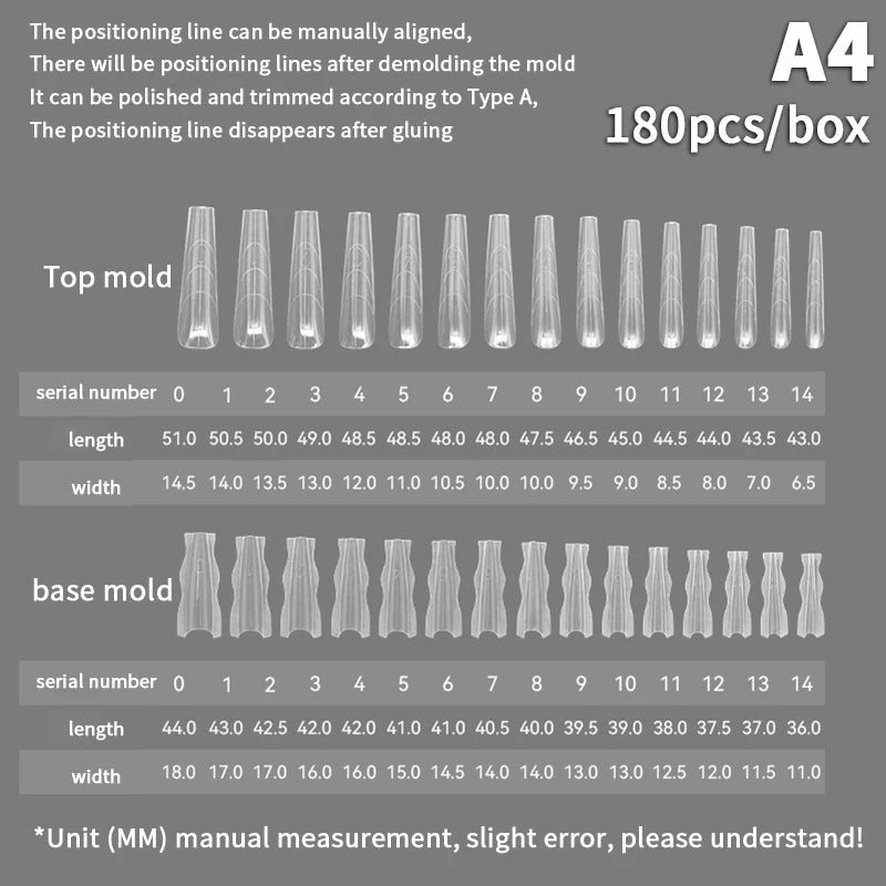 Box Nail Art Tools Sandwich Dual Forms 15 Extensions-dual Coffin Qme A4