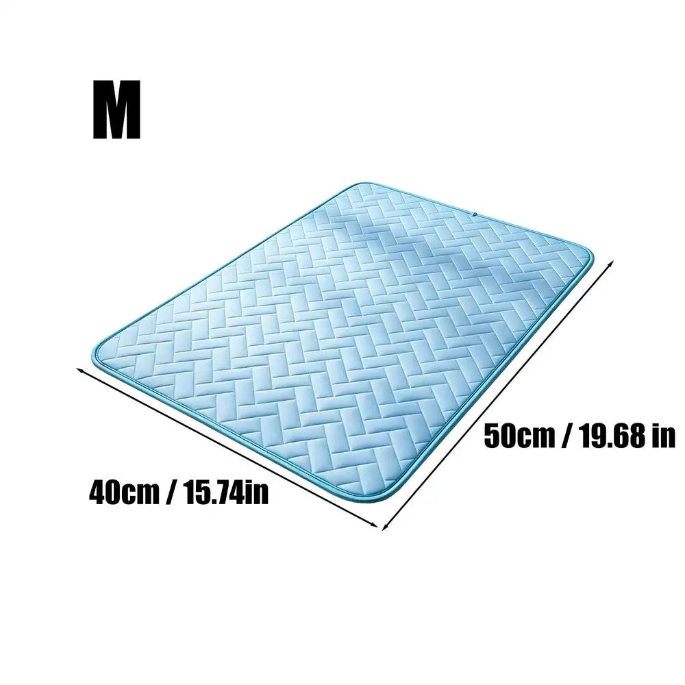 Dog Cooling Mat Pet Kennel Cold Pad Puppy Heat Absorption Mat for Outdoor Indoor Backyard Balcony Home Living Room Bedroom Qme M