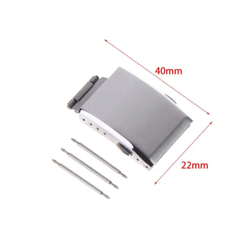 16 18 20 Stainless Steel Brushed Folding Safety Buckle Double Lock Qme 22MM