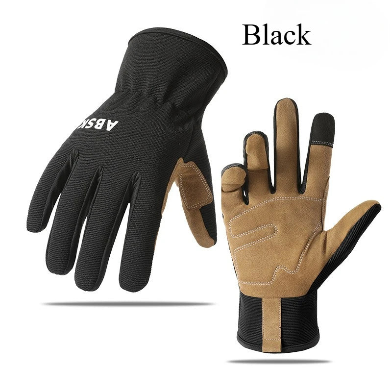 Garden Work Gloves Anti-Slip Abrasion Resistant Touchscreen Protective Thorn Proof for Gardening Planting Repair Qme Black-M