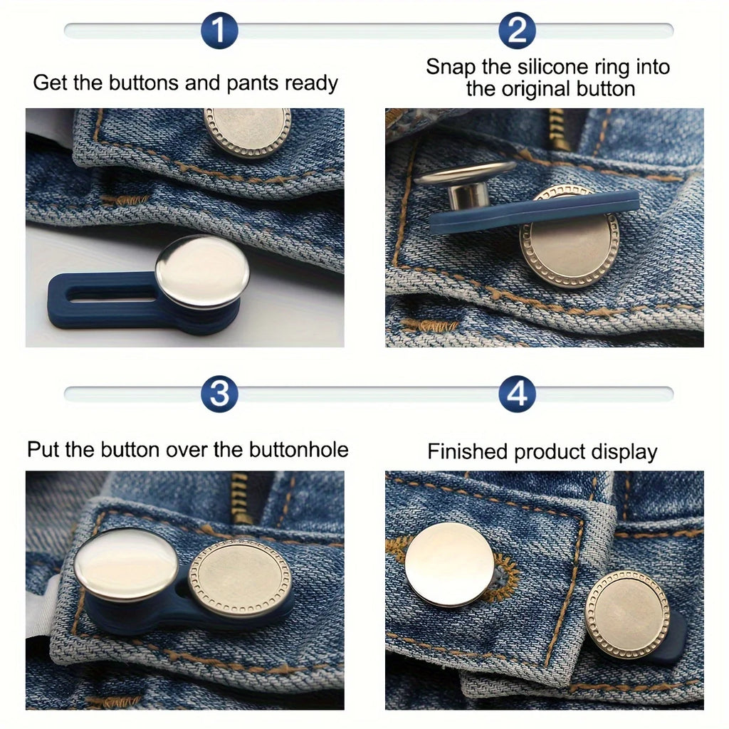 Random style pants - waist expansion gadget for jeans. Elastic waistband adjustment button that can be adjusted by pulling. Qme