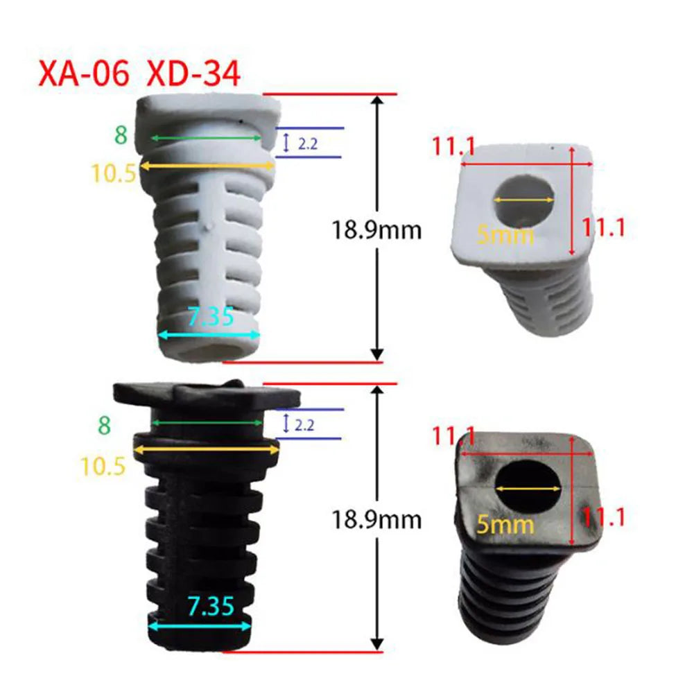 10pcs 3.5/4/5mm Cable Gland Connector Set Rubber Strain Relief Cord Power Tools Cable Sleeves Torsion-proof Glands Qme
