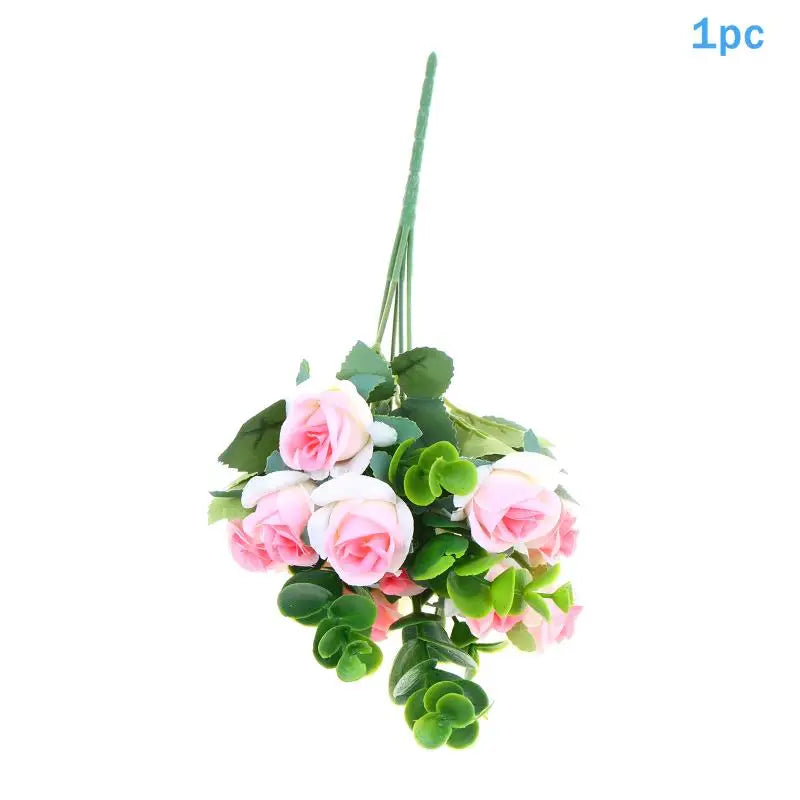 Artificial Silk Rose Bouquet - Add Timeless Beauty to Your Wedding, Home or Holiday Decor with These Lifelike Fake Roses Qme Pink 1pcs