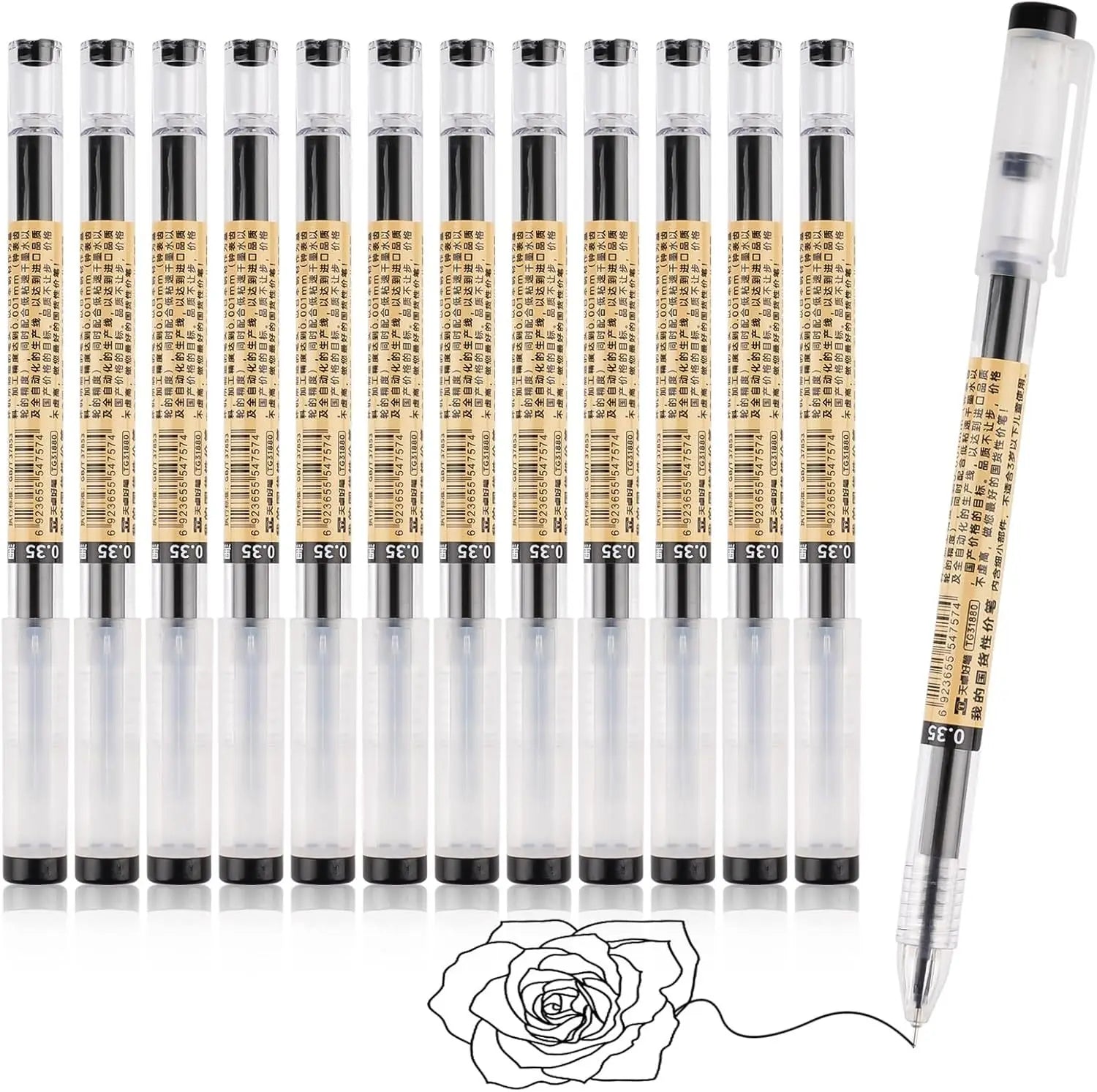 3-12pcs/set Fine Point Pen 0.35mm Black Blue Red Ink Gel Pen Ballpoint Pen School Office Student Writing Stationery Supply Qme