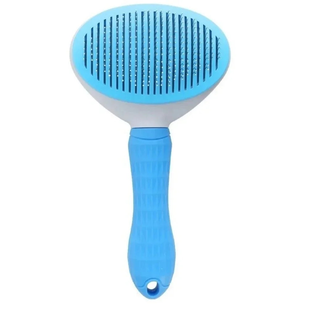 Pet Hair Brush Stainless Steel Grooming Comb Efficient Hair Remover For Dogs And Cats Portable Pet Cleaning Grooming Accessories Qme Blue