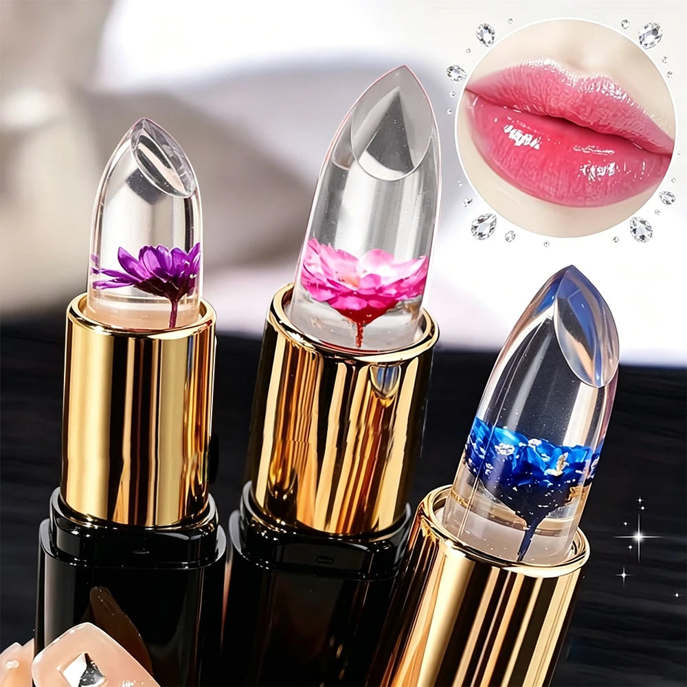 HISYI Flower Jelly Lipstick Magic Temperature Change Lip Balm Qme