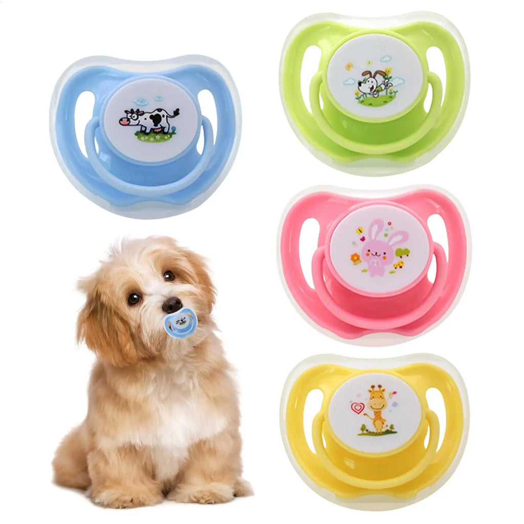 Cat Pacifiers For Kittens Pet Suckling Puppy Pacifiers 4 Pieces Butterfly-Shaped Silicone Toy With Dust Cover For Pet Animals Qme
