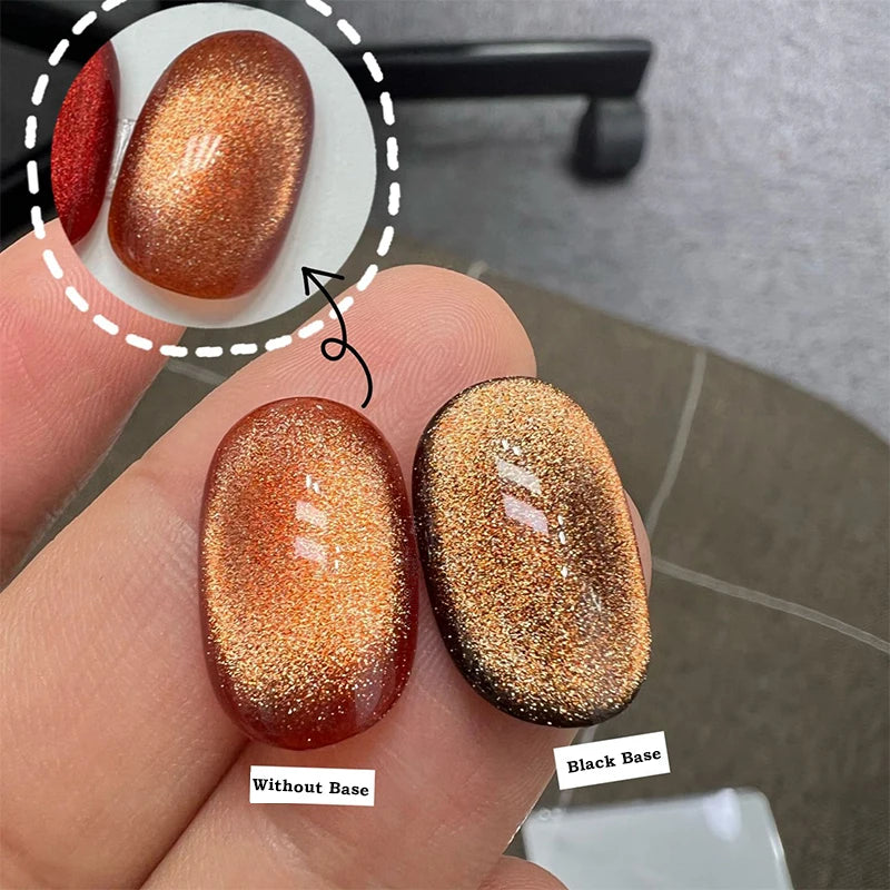 CHARM Amber Cat Eye Gel Nail Polish Magnetic Lacquer UV LED Soak Off Qme
