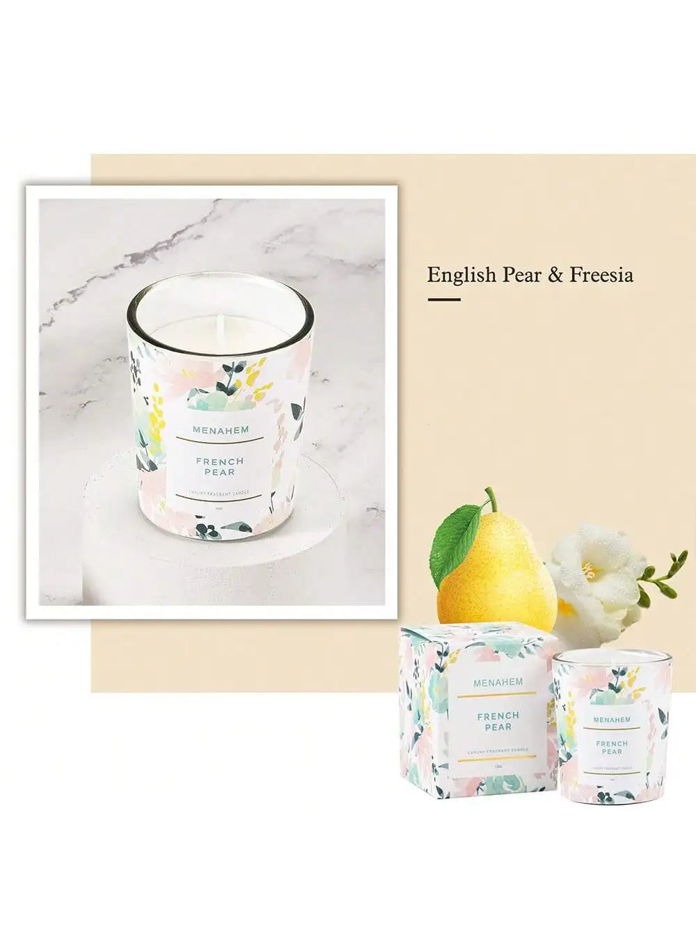 Aromatherapy Candles Soy Wax Bedroom Premium Light Luxury Room Qme pear