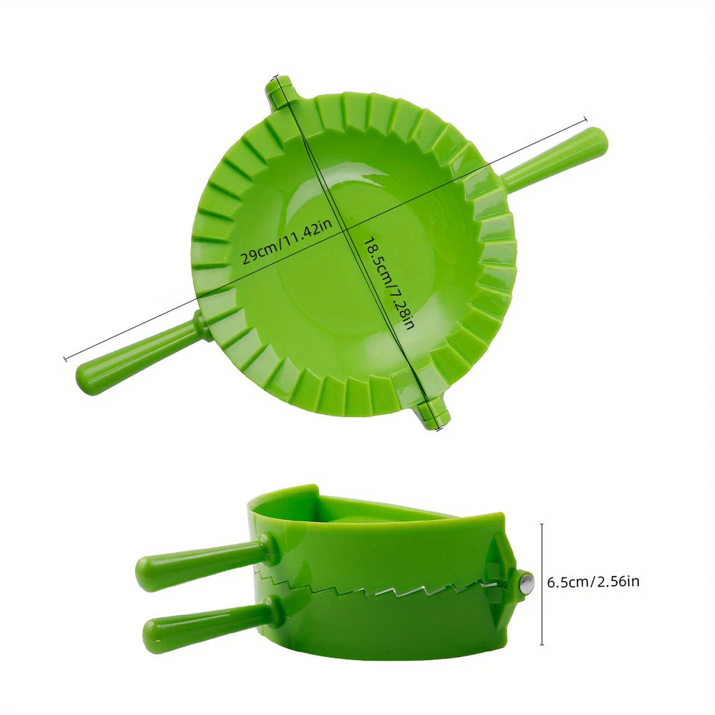 Large Pastry Dough Cutter Mold - Durable Plastic Pie & Dumpling Mold with Ergonomic Handle, Multi-Color Options for Baking, Qme Green