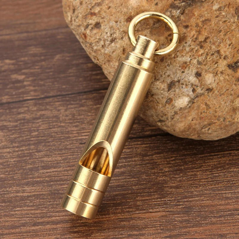 Multifunctional Brass Emergency Survival Whistle Portable Keychain Outdoor Tools Whistle For Camping Hiking. Qme
