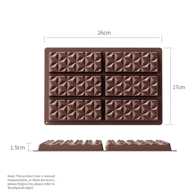 Dubai Chocolate Mold Bar Pistachio Silicone Thick Filling Bars Qme YH1165