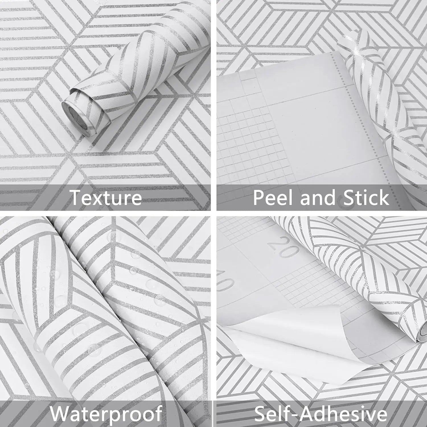 Thickened Nordic Self-adhesive Waterproof Wallpaper Bedroom Living Qme