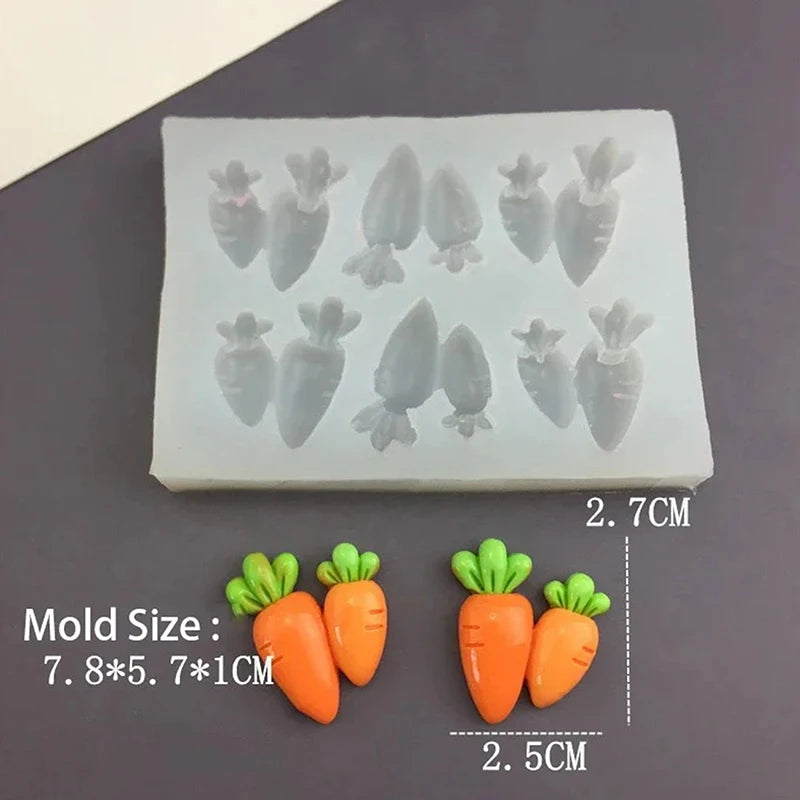 High Temperature Resistant Silicone Molds Mini Carrot Shape Cakes Molds Chocolate Candy Easter Cakes Baking Decoration Tools Qme A1