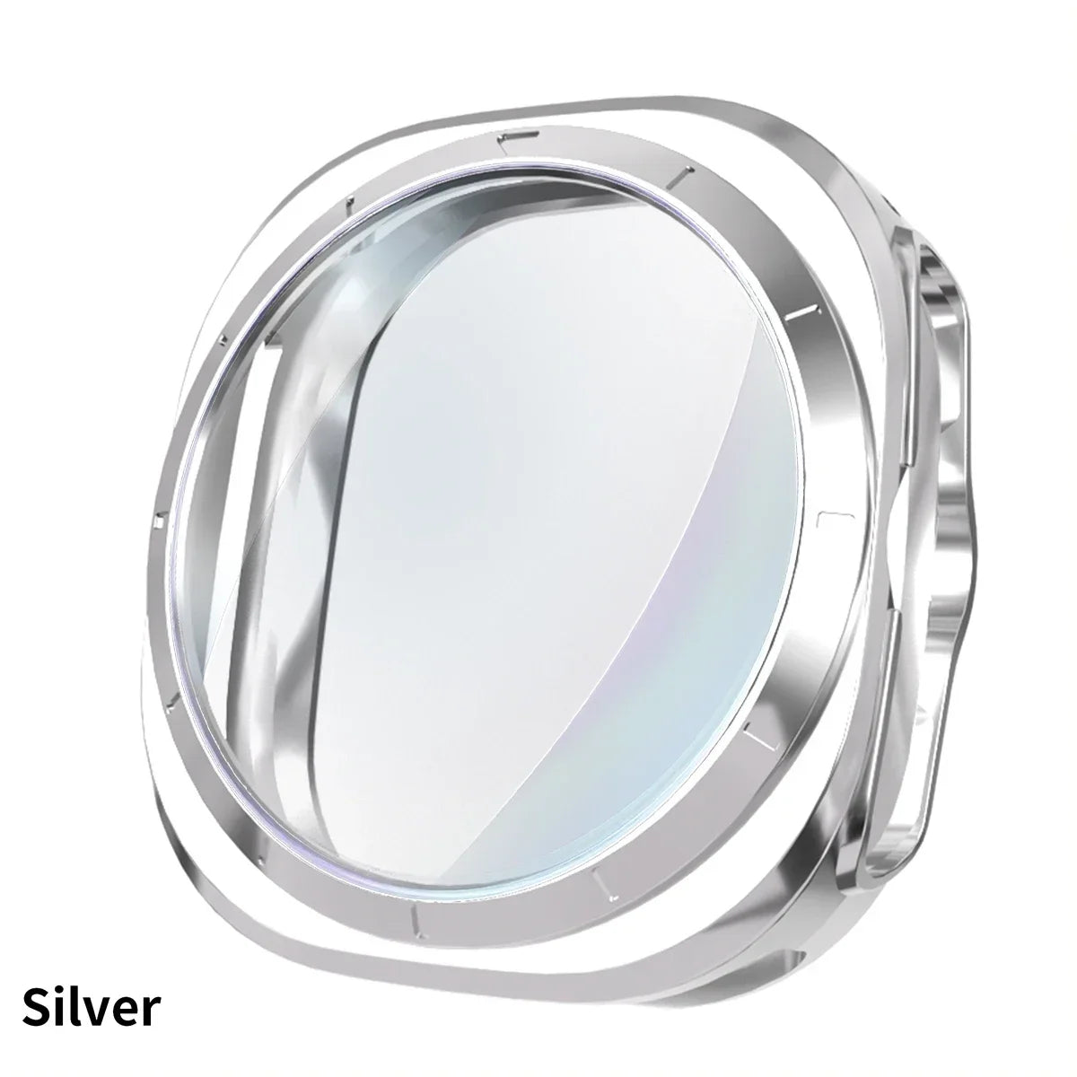 Glass+Case for Samsung Galaxy Watch 7/FE 40mm 44mm Waterproof PC Hard Bumper Galaxy Watch 7 Ultra 47mm Cover+Screen Protector Qme Silver Watch 7 Ultra 47mm