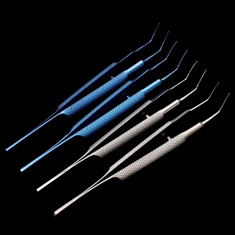 Titanium Utrata Capsulorhexis Forceps Curved Angle Long Ophthalmic Qme