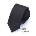 Black Neck Ties Men Women Casual Suits Solid Tie Gravatas Skinny Mens Qme 6 cm